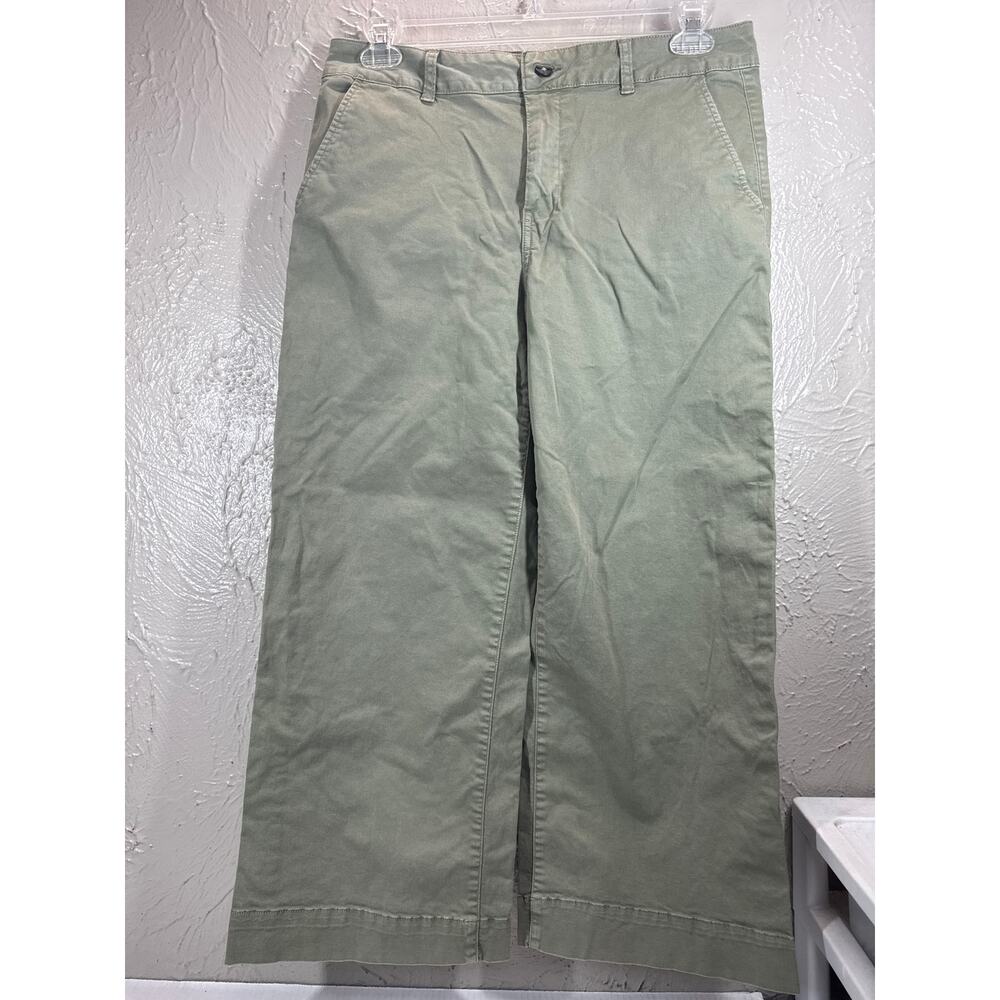Daily Ritual Wide Leg Green Khaki‎ High Rise Cropped Pants Womens Size 12